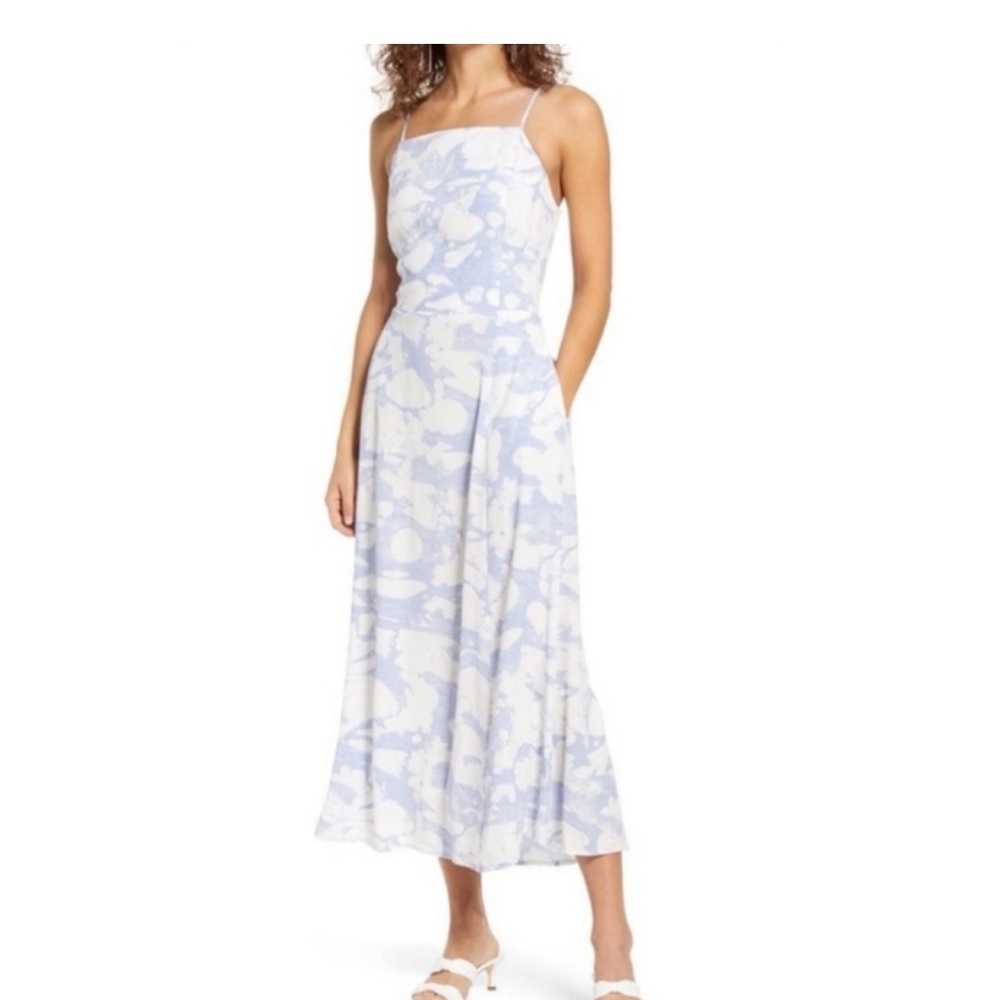 Open Edit Marble Print backless sundress